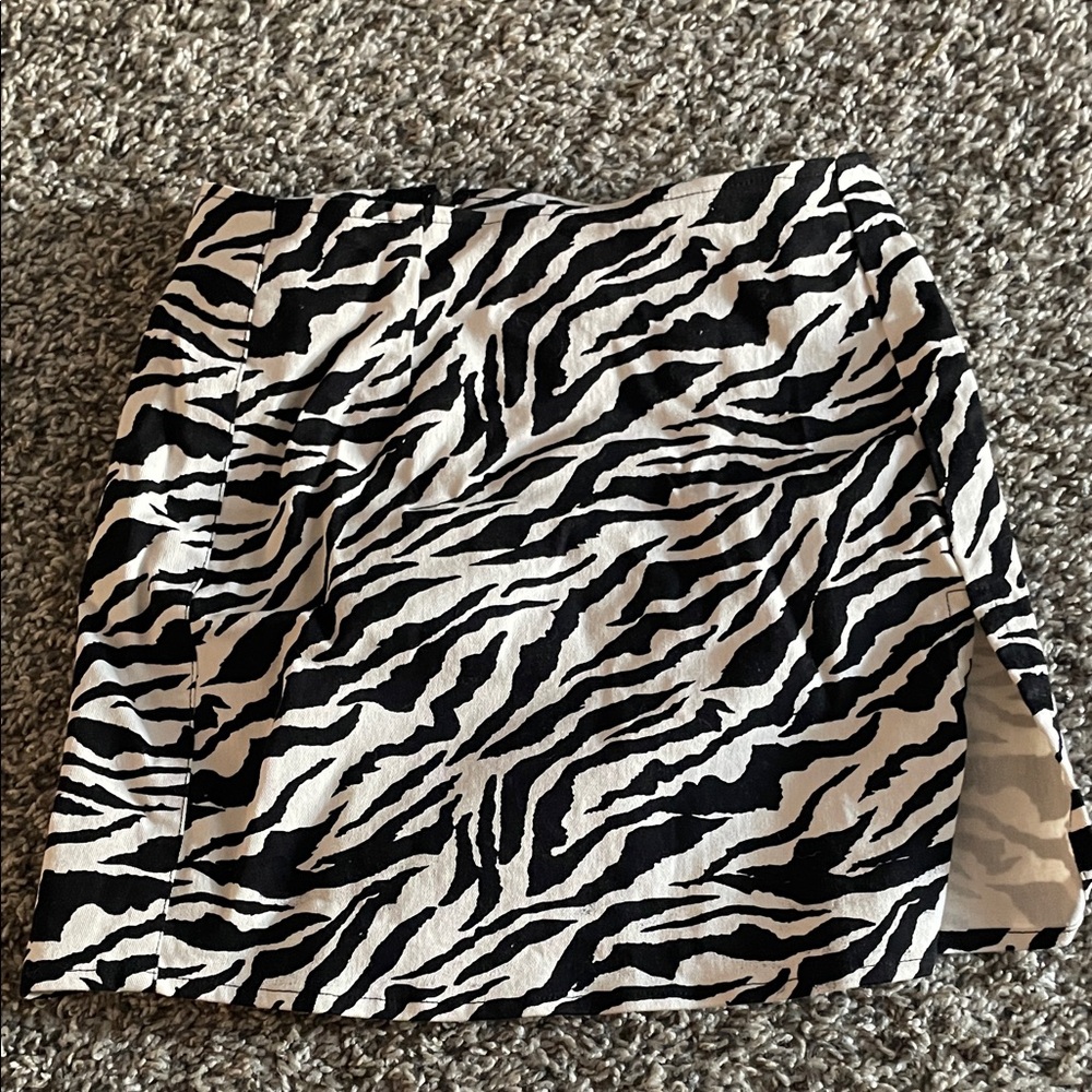 Princess Polly Black and White Animal Print Mini Skirt